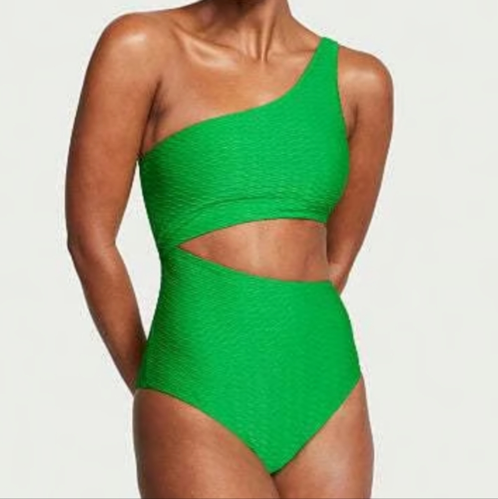 Victoria's Secret Green One-Shoulder Swimsuit with Cutout